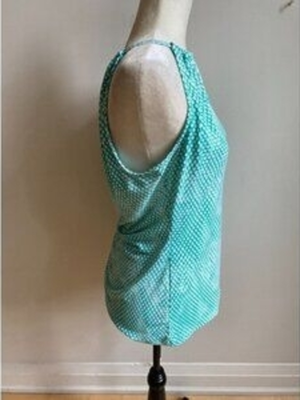 No Boundaries Aqua Polka Dot Keyhole Halter Top - Picture 2 of 6
